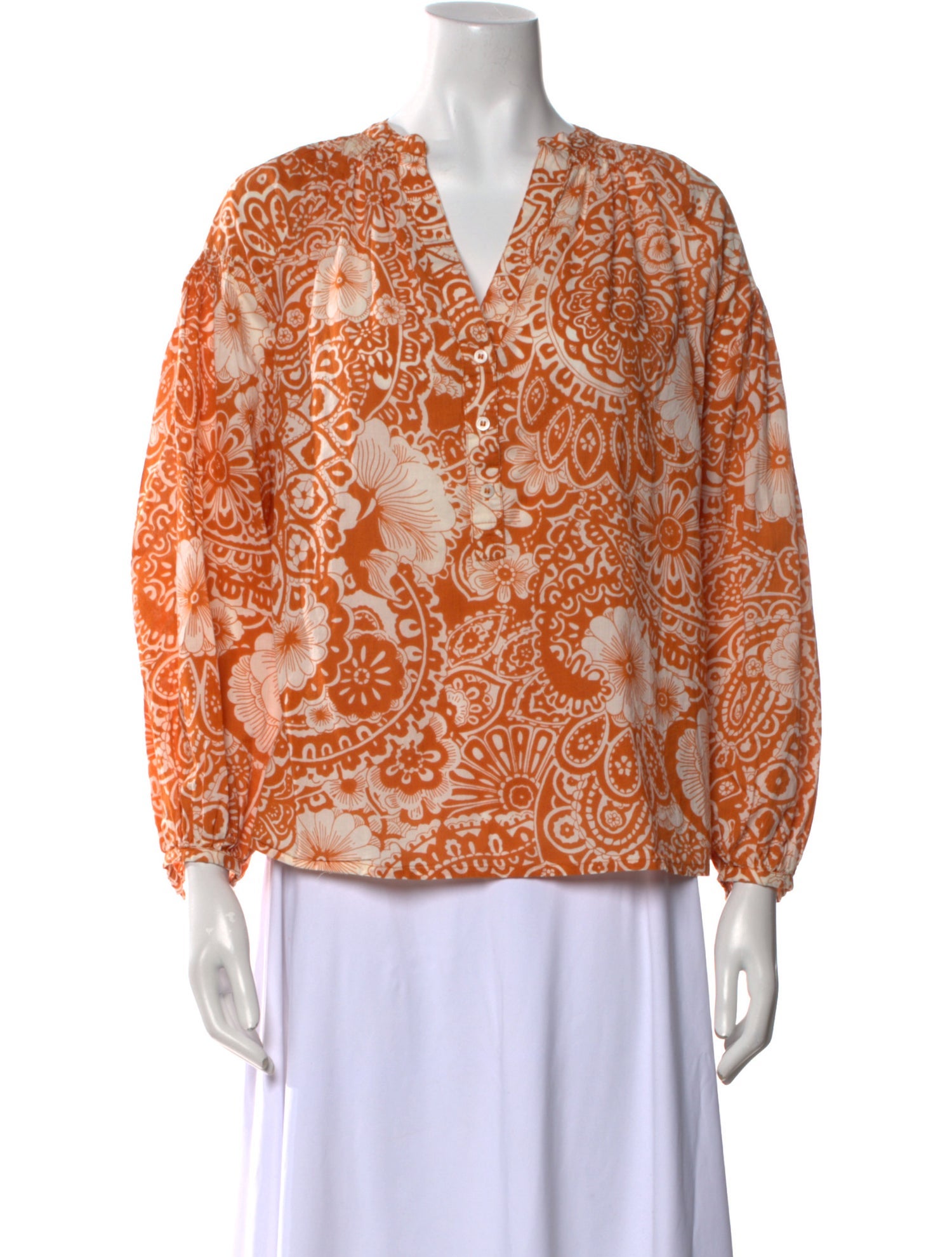 Vanessa Bruno Printed V-Neck Blouse