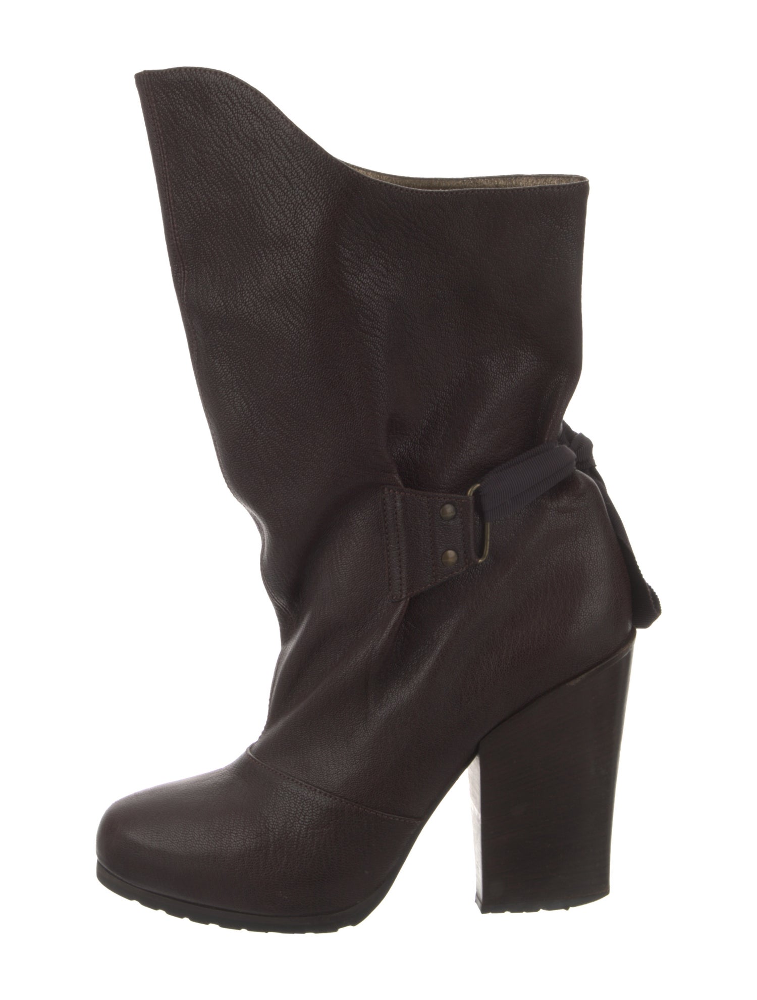 Vanessa Bruno Leather Bow Accents Boots