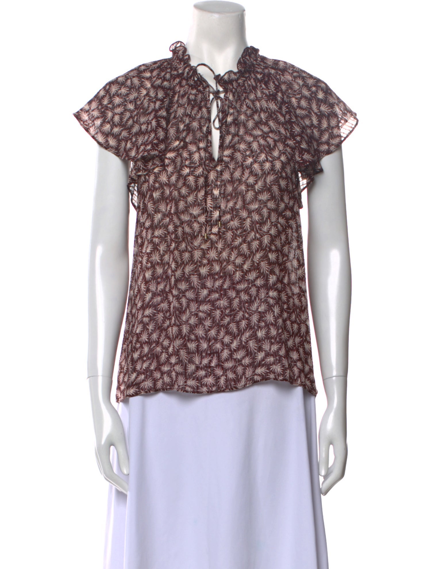 Vanessa Bruno Printed Tie Neck Blouse