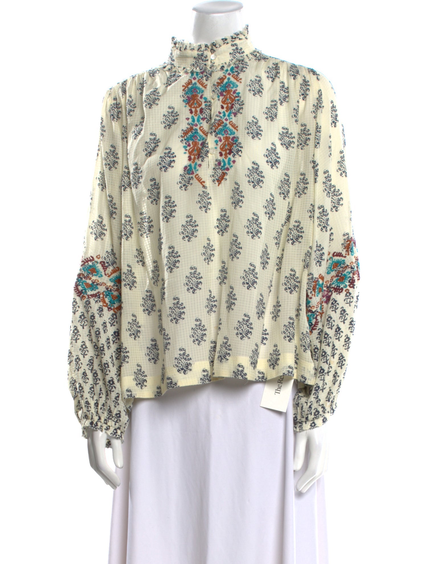 Vanessa Bruno Printed Mock Neck Blouse