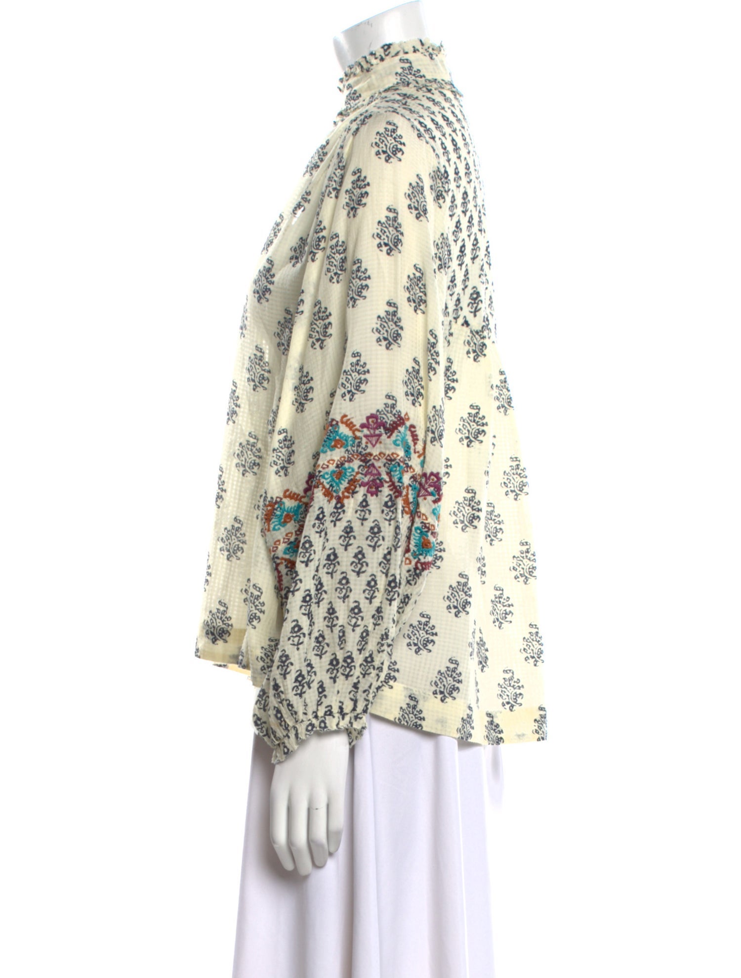 Vanessa Bruno Printed Mock Neck Blouse