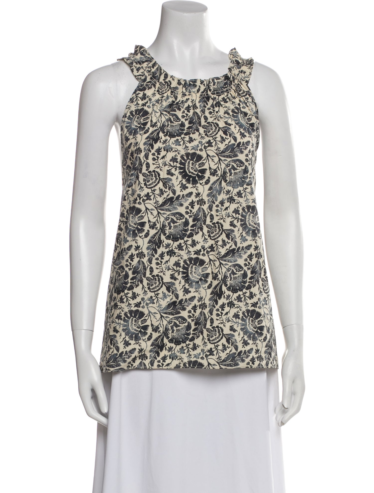 Vanessa Bruno Floral Print Scoop Neck Top