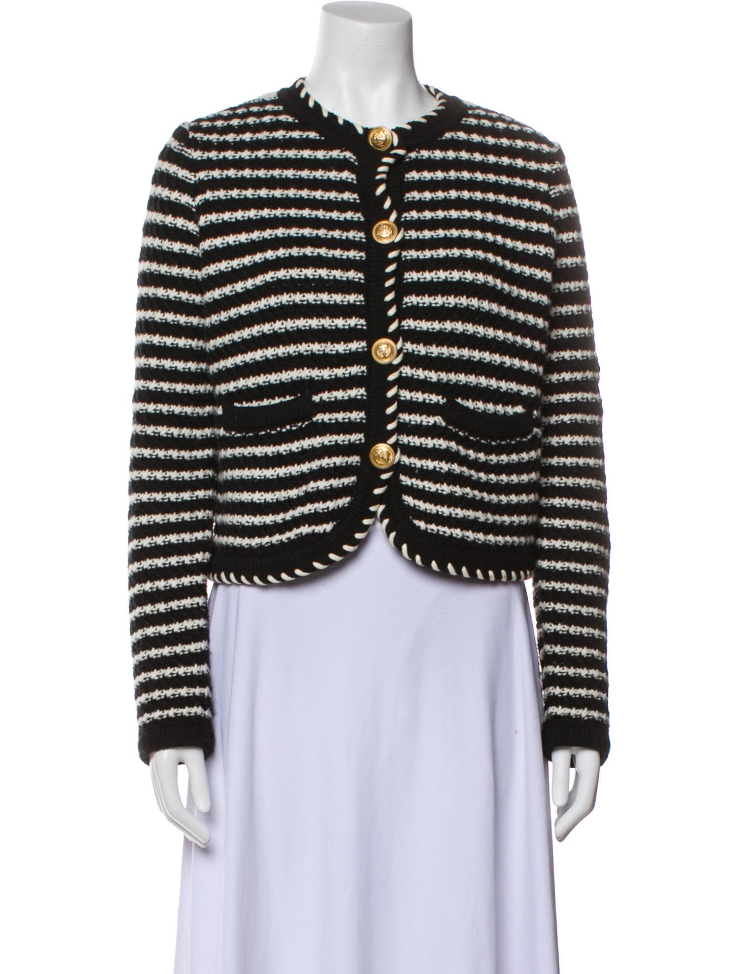 Vanessa Bruno Wool Striped Evening Jacket