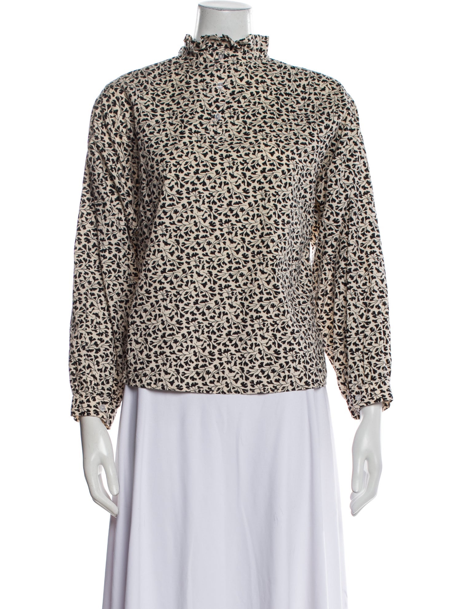 Vanessa Bruno Printed Mock Neck Blouse
