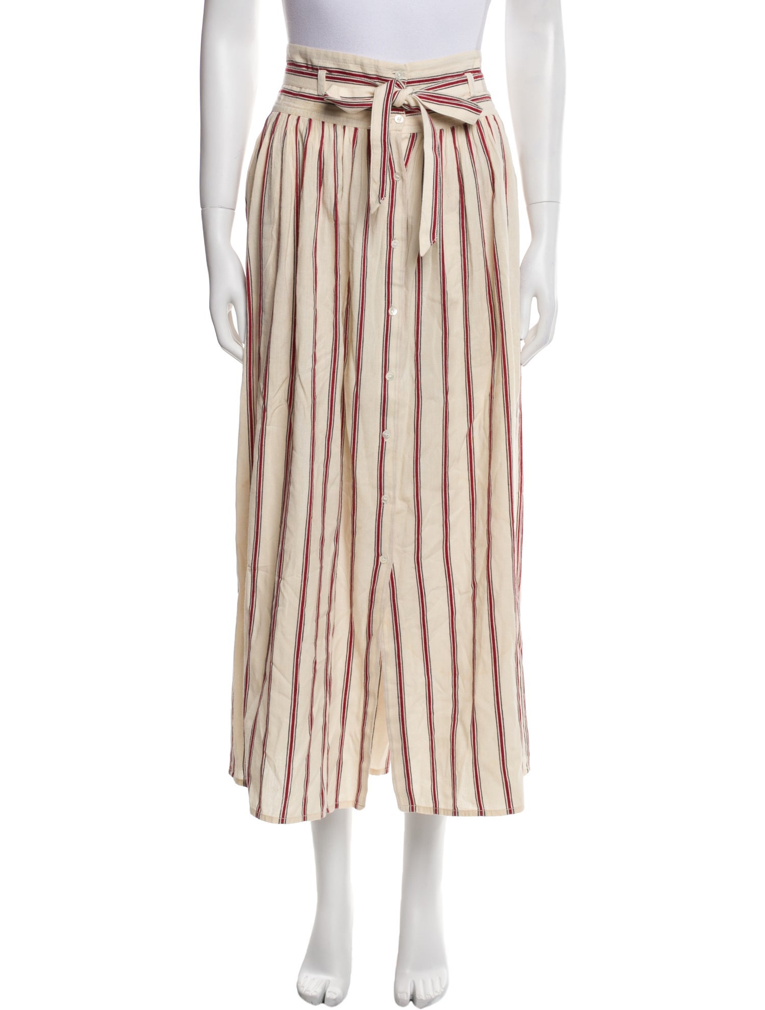 Vanessa Bruno Striped Midi Length Skirt