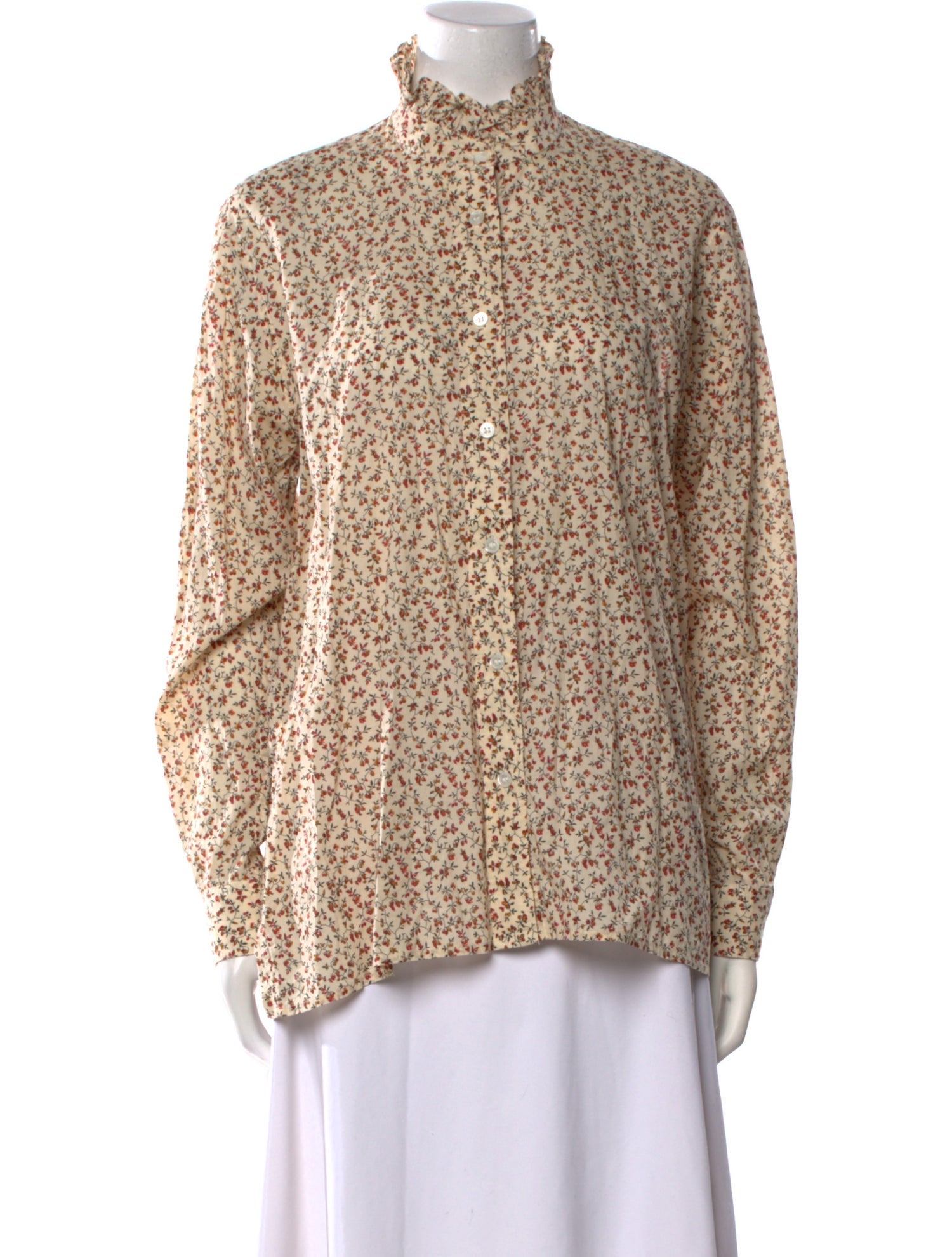 Vanessa Bruno Floral Print Mock Neck Blouse