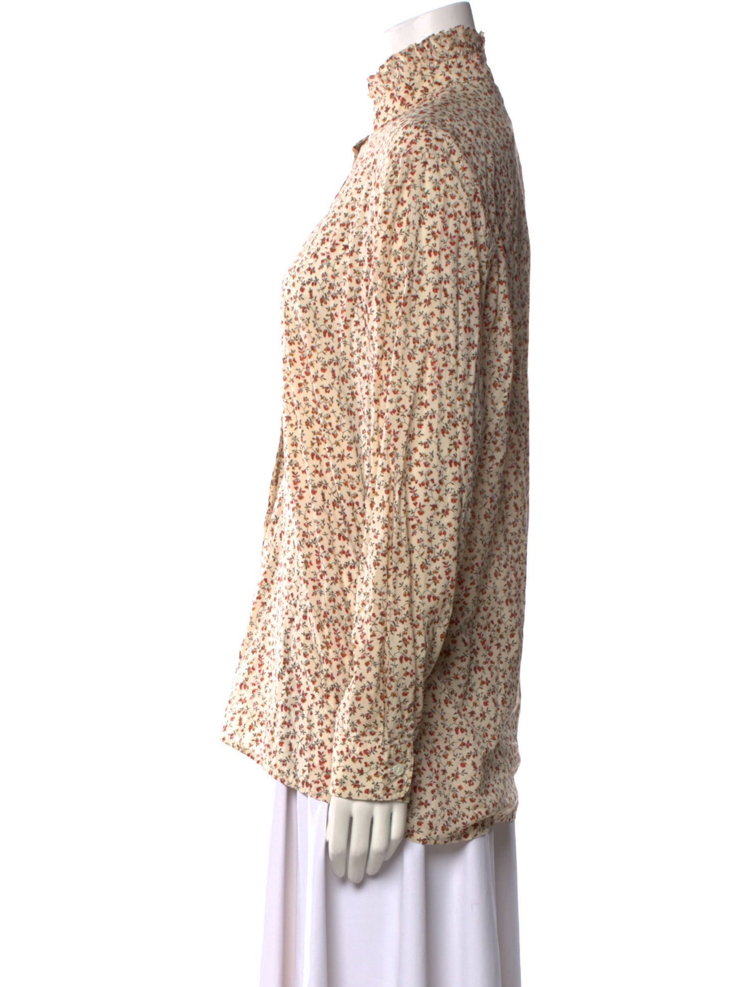 Vanessa Bruno Floral Print Mock Neck Blouse