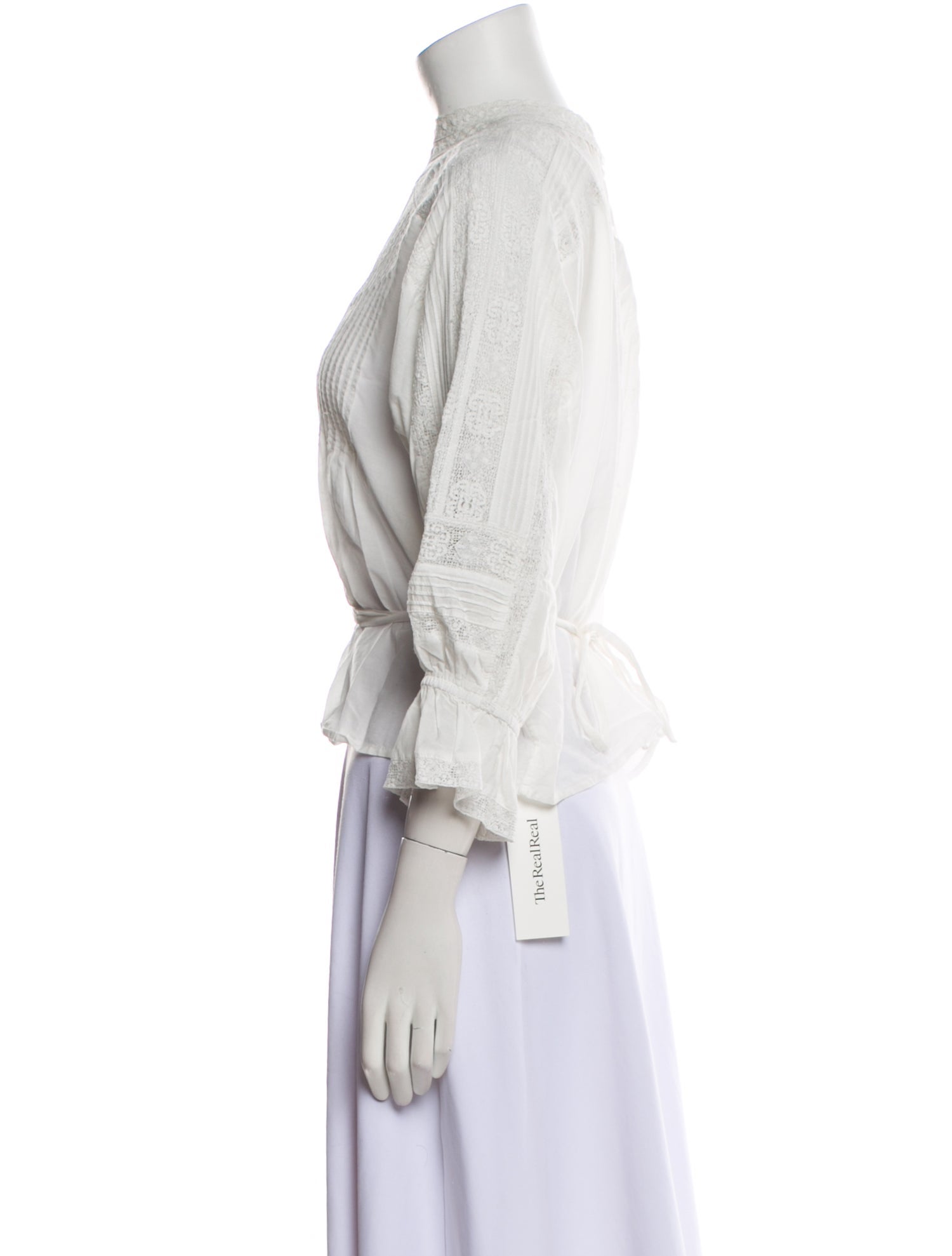 Vanessa Bruno Mock Neck Three-Quarter Sleeve Crop Top