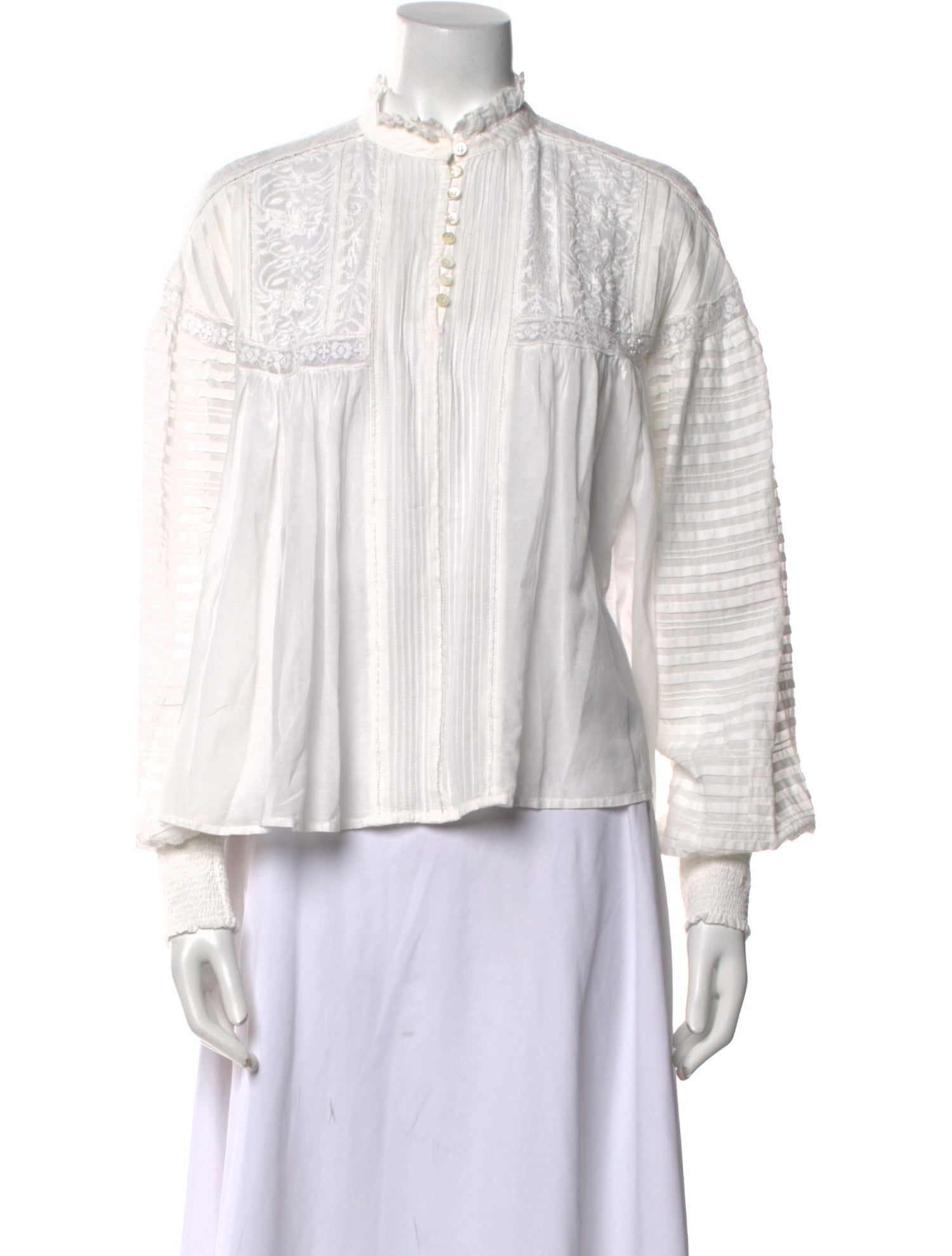 Vanessa Bruno Mock Neck Long Sleeve Blouse