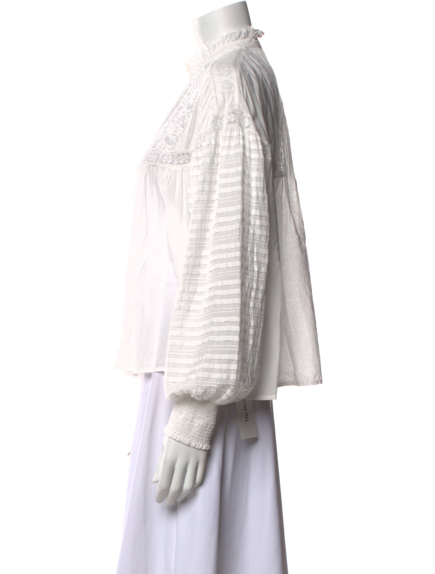 Vanessa Bruno Mock Neck Long Sleeve Blouse