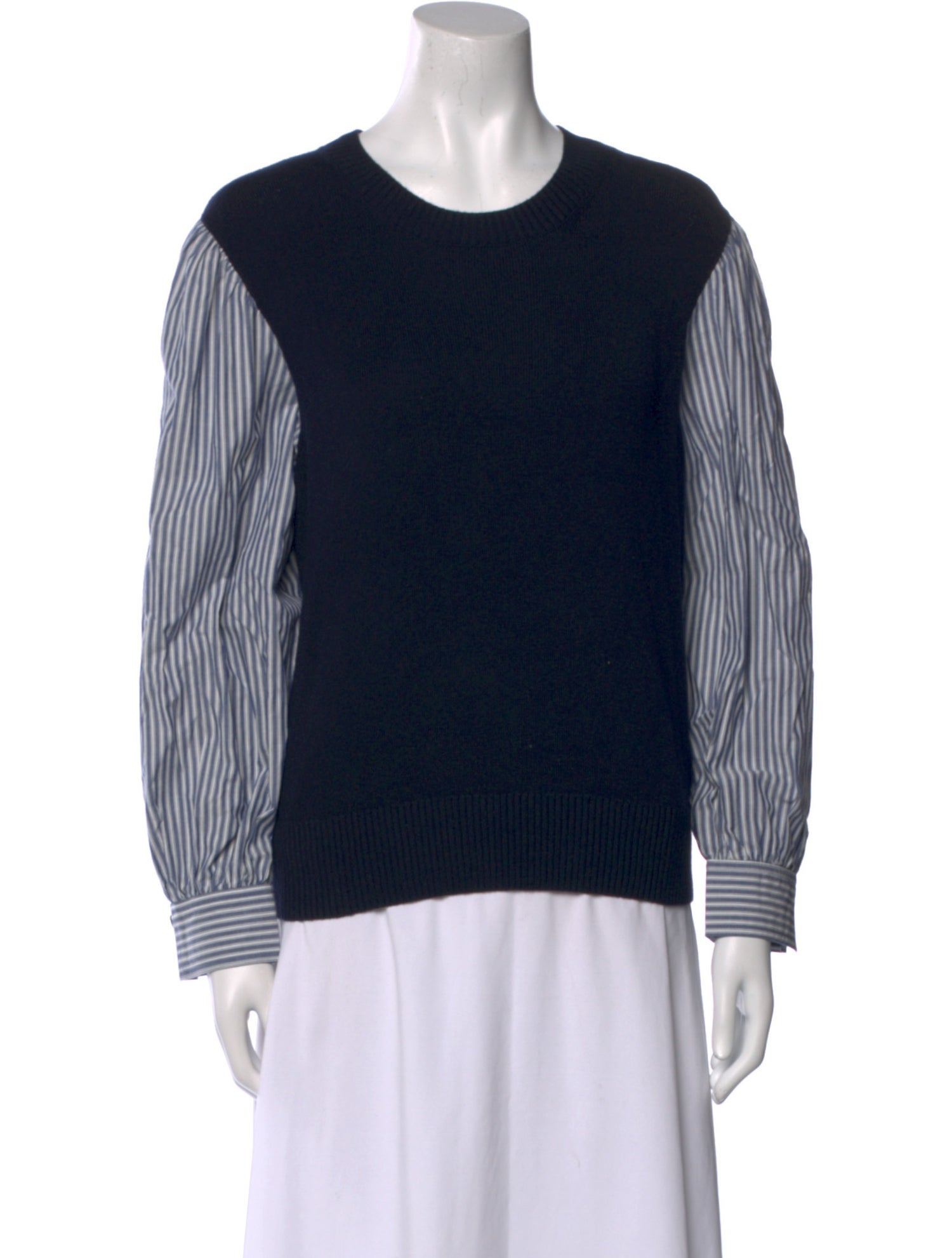 Vanessa Bruno Colorblock Pattern Scoop Neck Sweater