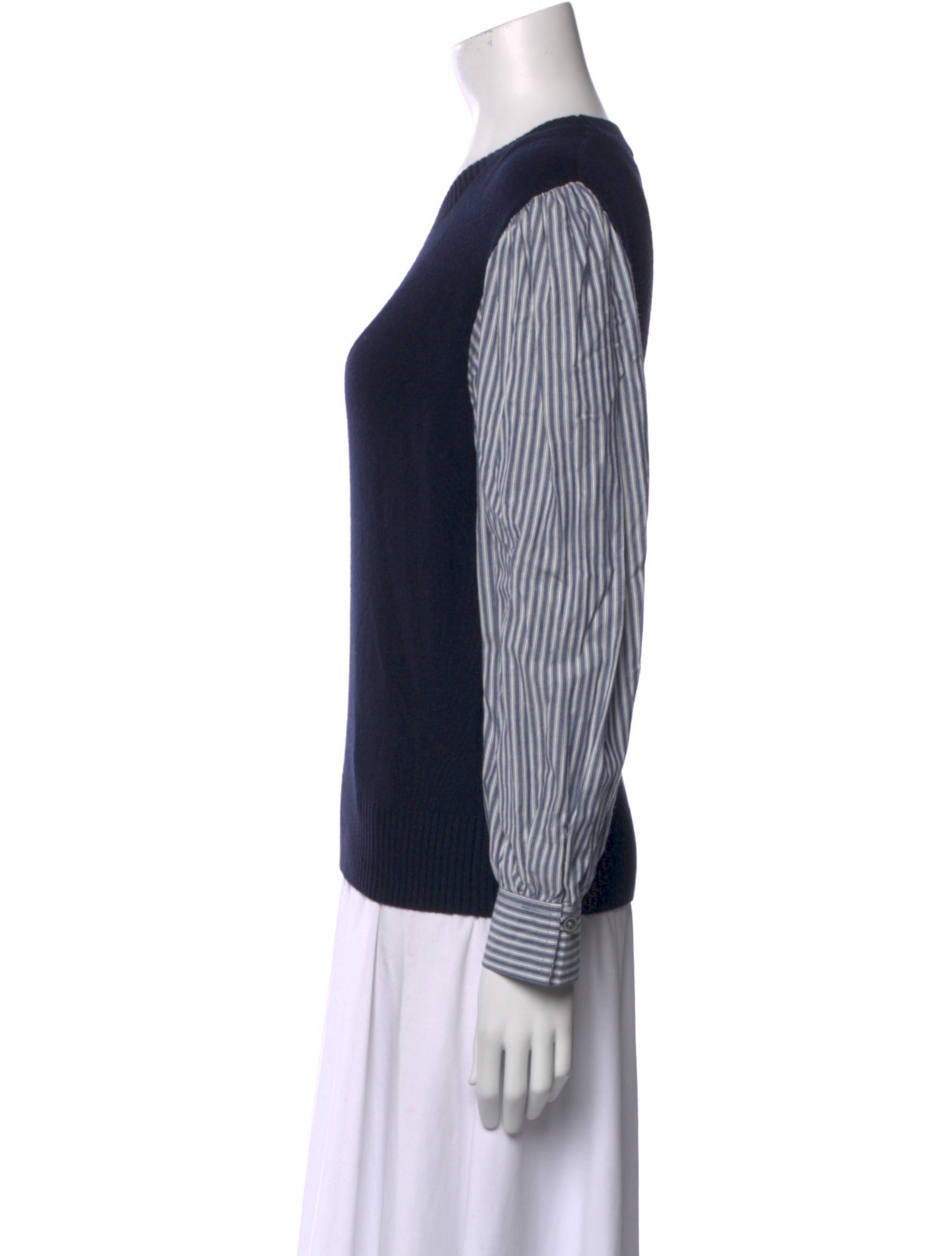 Vanessa Bruno Colorblock Pattern Scoop Neck Sweater