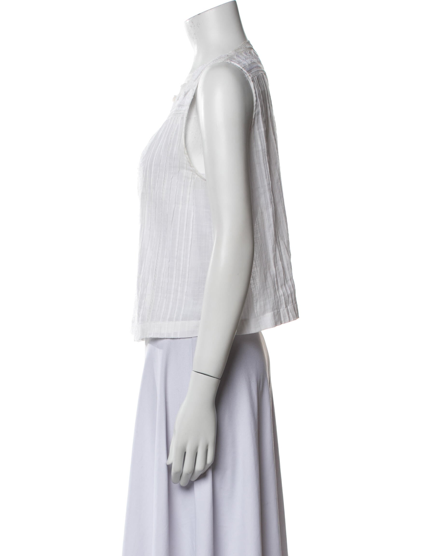 Vanessa Bruno Square Neckline Sleeveless Crop Top