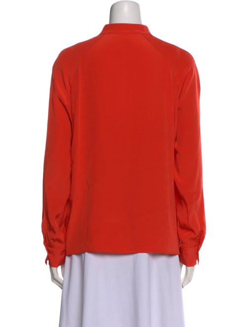 Vanessa Bruno Silk Mock Neck Button-Up Top