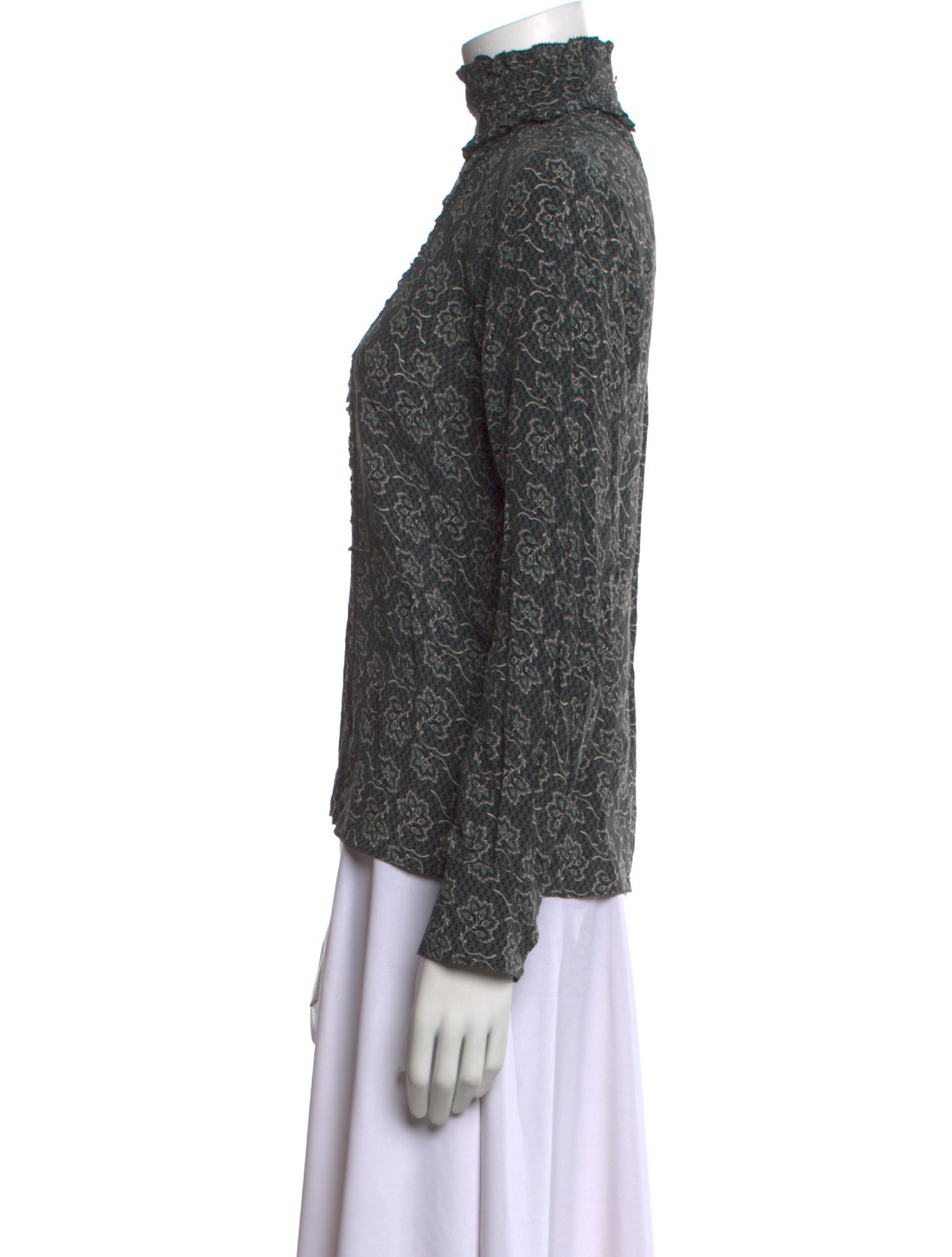 Vanessa Bruno Floral Print Turtleneck Sweatshirt