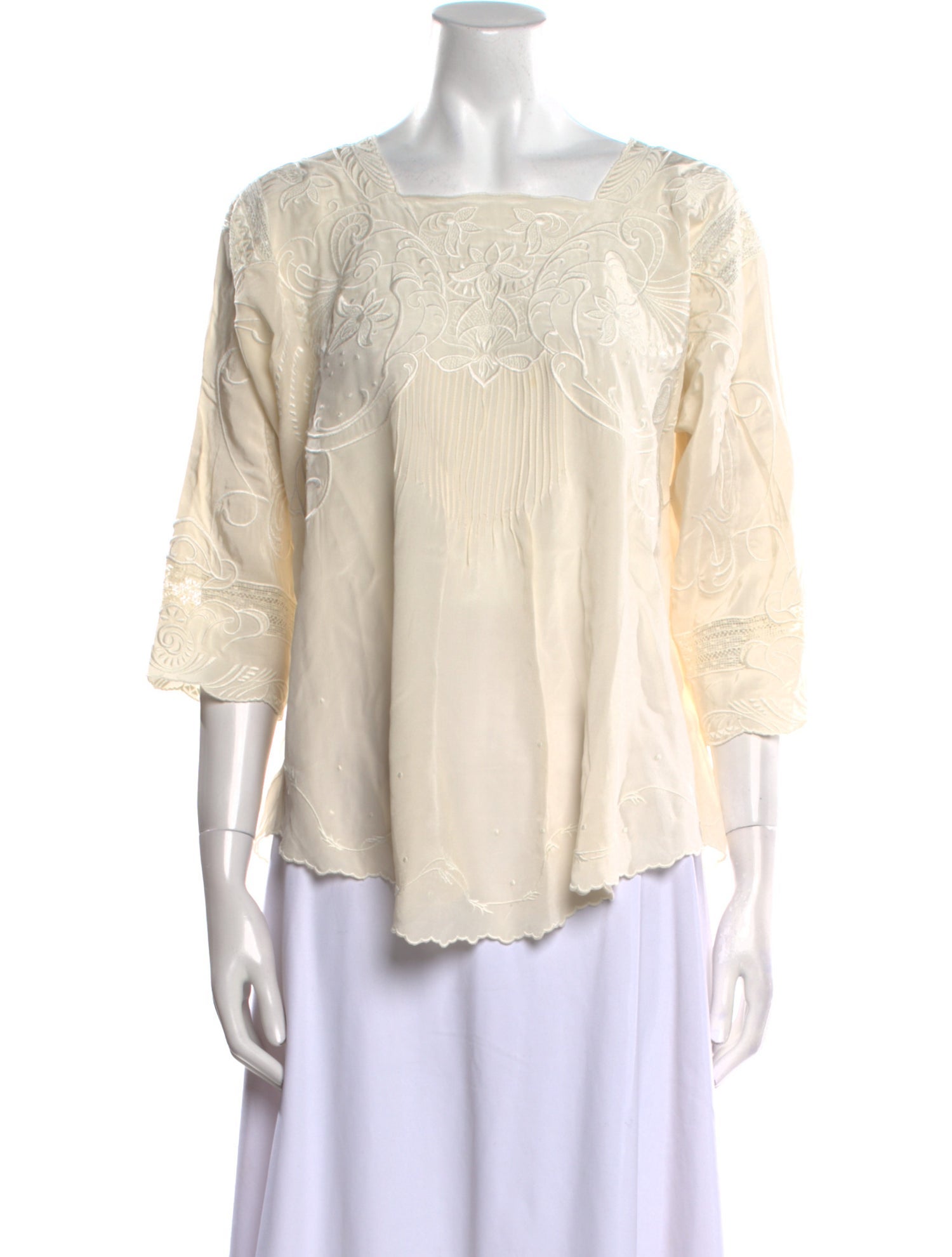 Vanessa Bruno Silk Square Neckline Blouse