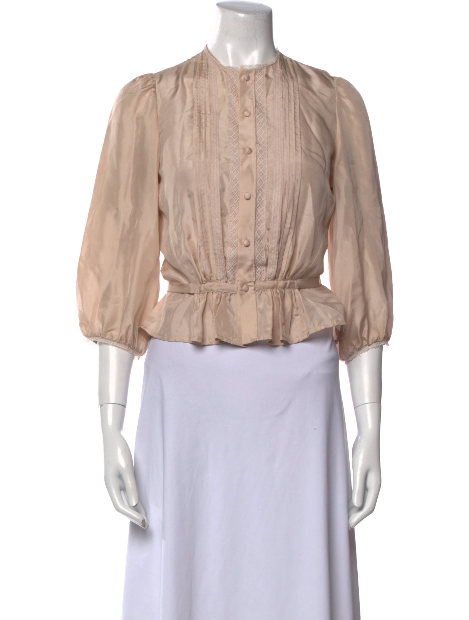 Vanessa Bruno Silk Mock Neck Crop Top