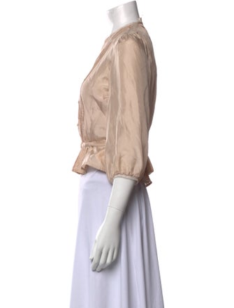 Vanessa Bruno Silk Mock Neck Crop Top