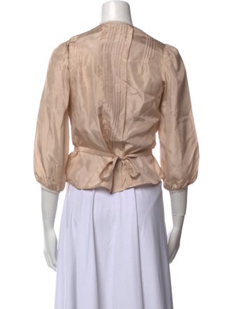 Vanessa Bruno Silk Mock Neck Crop Top