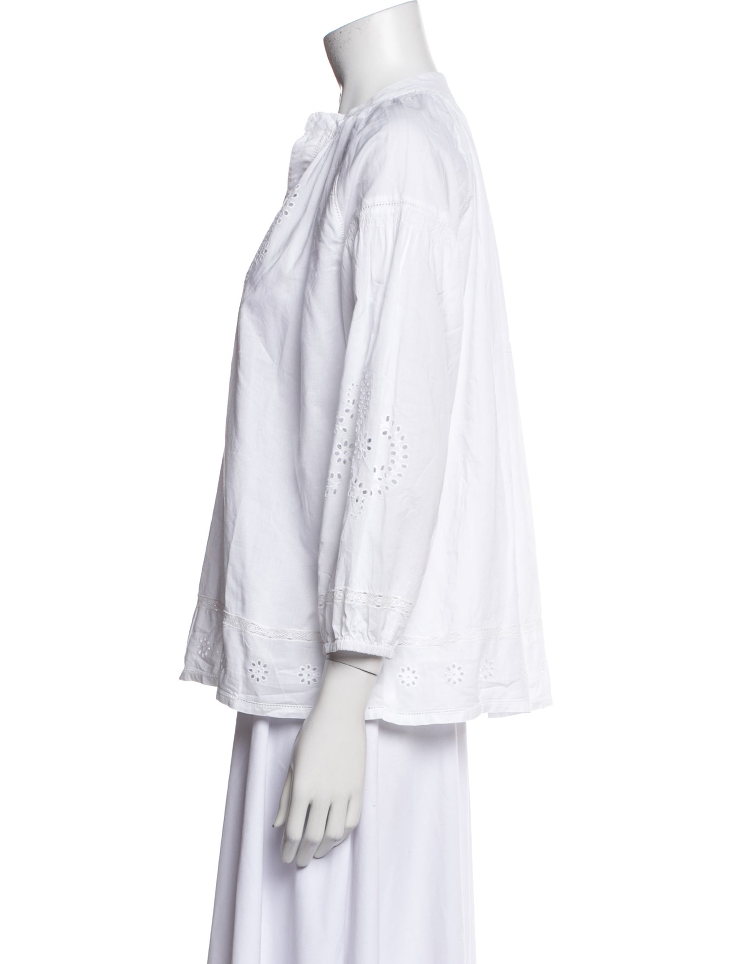 Vanessa Bruno V-Neck Three-Quarter Sleeve Blouse