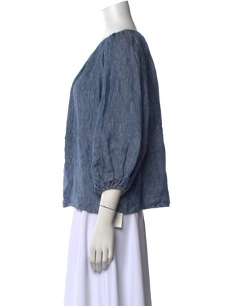 Vanessa Bruno Hemp Bateau Neckline Blouse