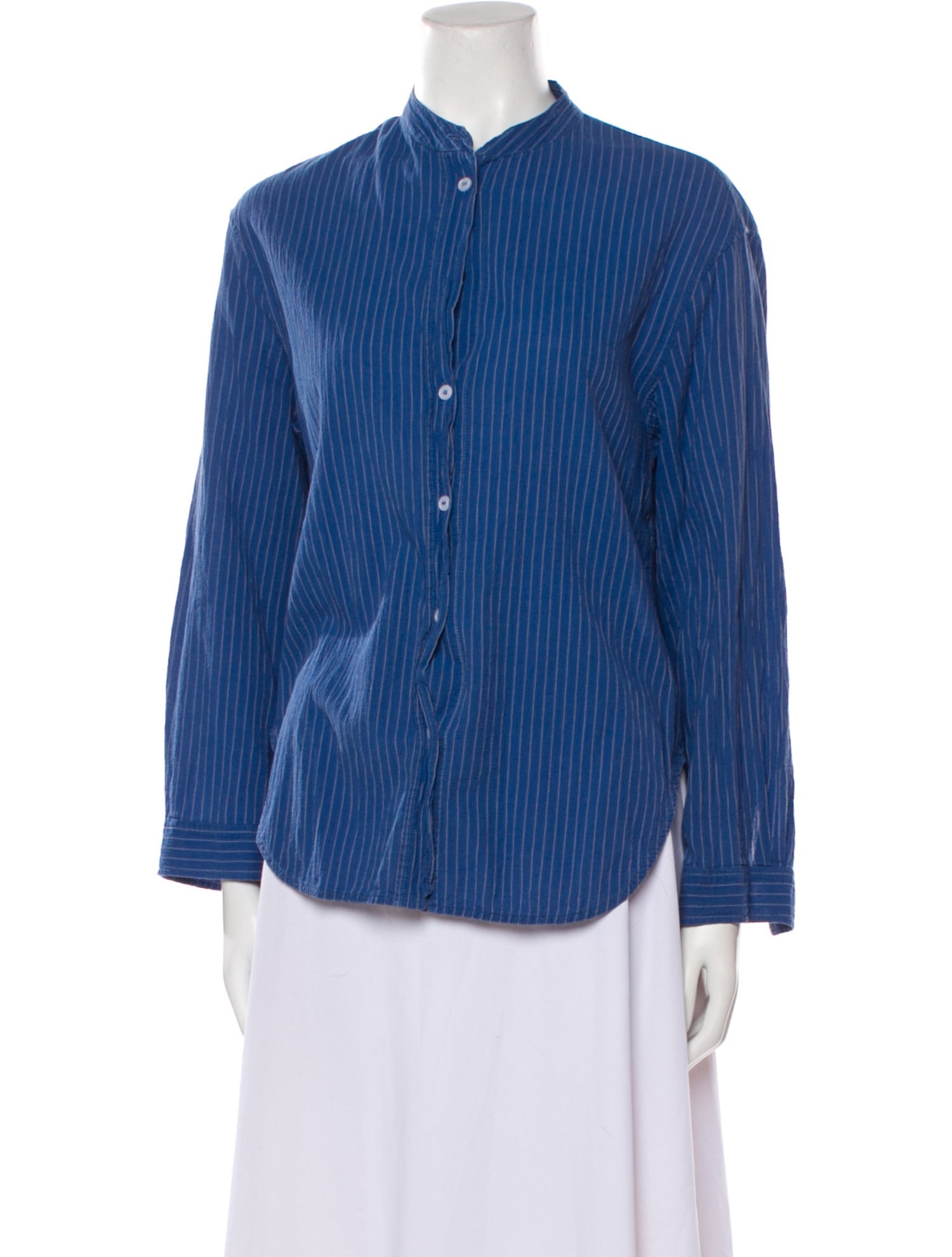 Vanessa Bruno Striped Long Sleeve Button-Up Top