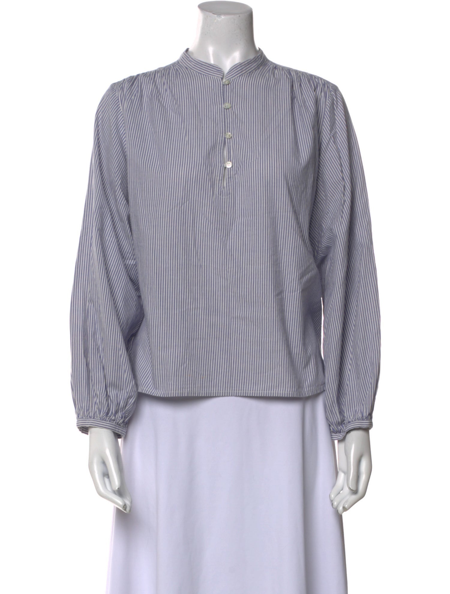 Vanessa Bruno Striped Mock Neck Blouse