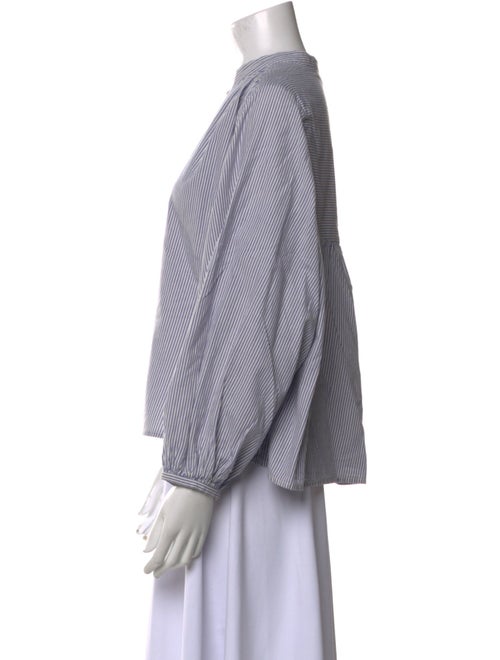 Vanessa Bruno Striped Mock Neck Blouse