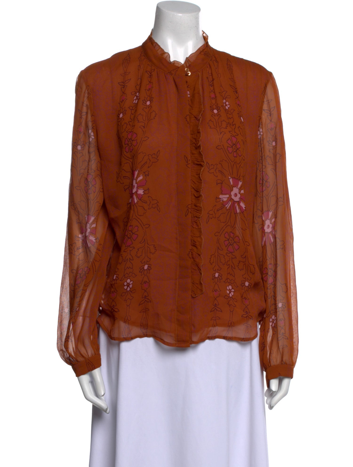 Vanessa Bruno Long Sleeve Button-Up Top