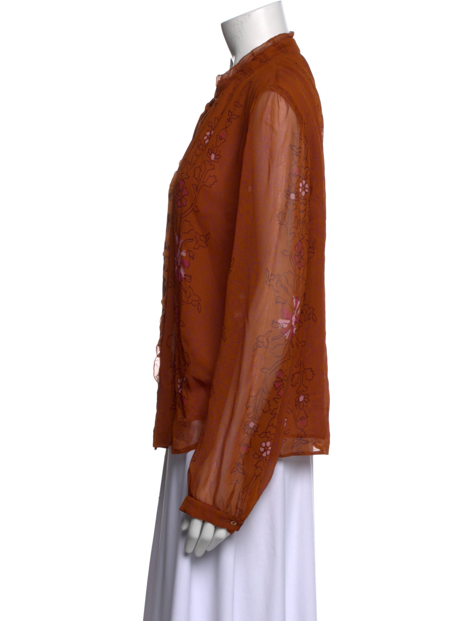 Vanessa Bruno Long Sleeve Button-Up Top