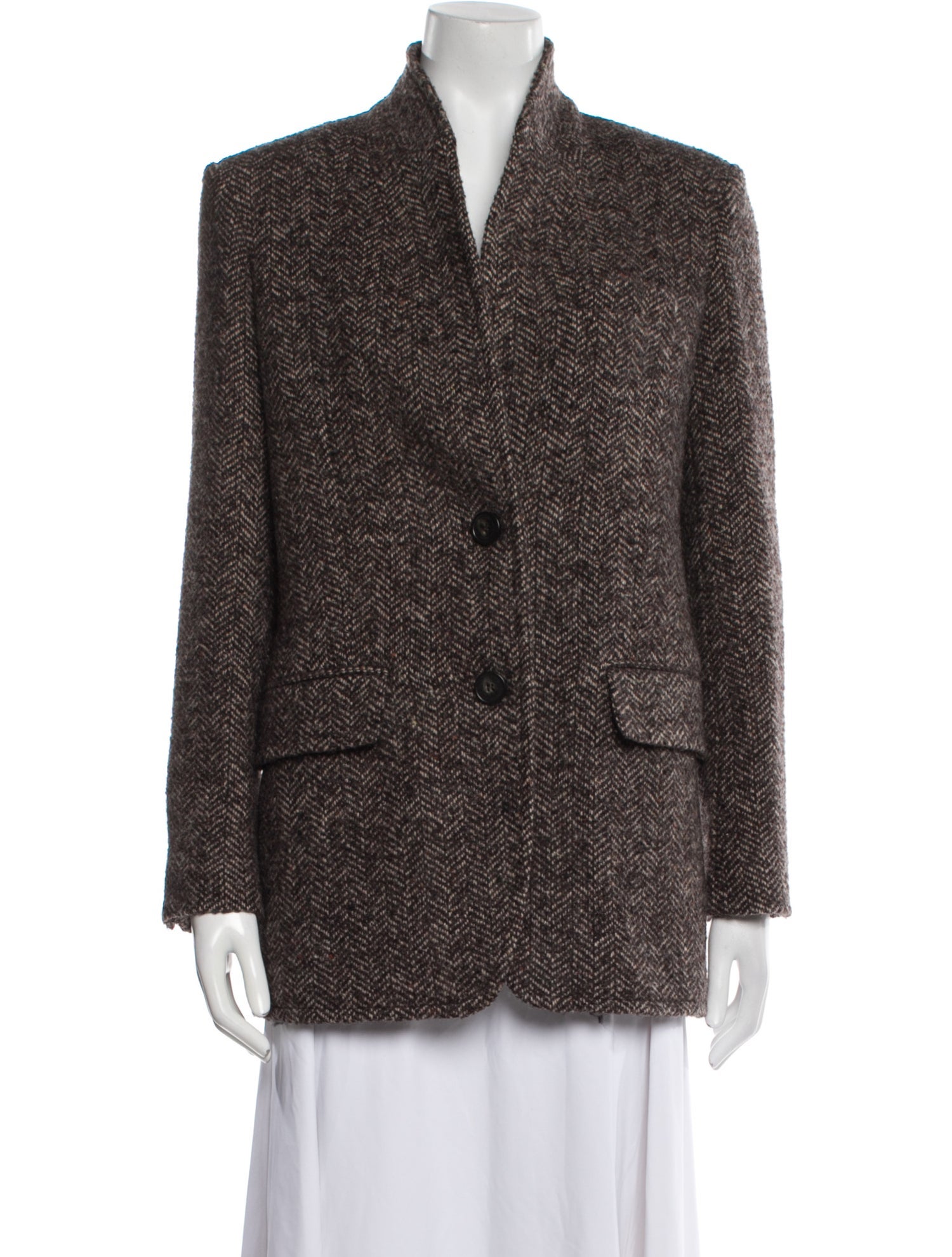 Vanessa Bruno Virgin Wool Tweed Pattern Blazer