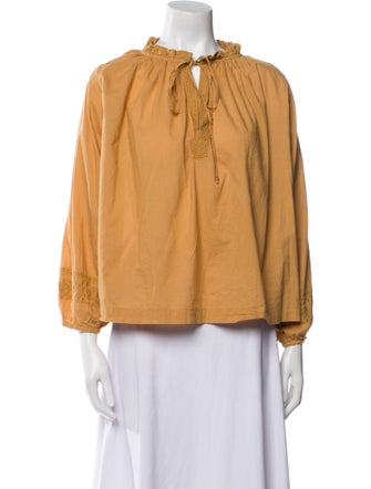 Vanessa Bruno Mock Neck Three-Quarter Sleeve Blouse