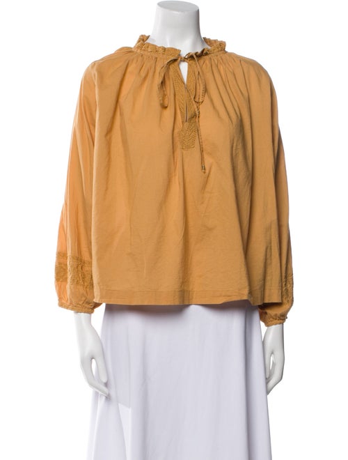 Vanessa Bruno Mock Neck Three-Quarter Sleeve Blouse