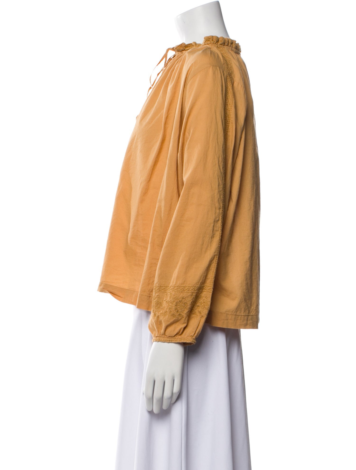 Vanessa Bruno Mock Neck Three-Quarter Sleeve Blouse