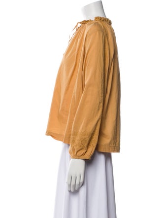 Vanessa Bruno Mock Neck Three-Quarter Sleeve Blouse