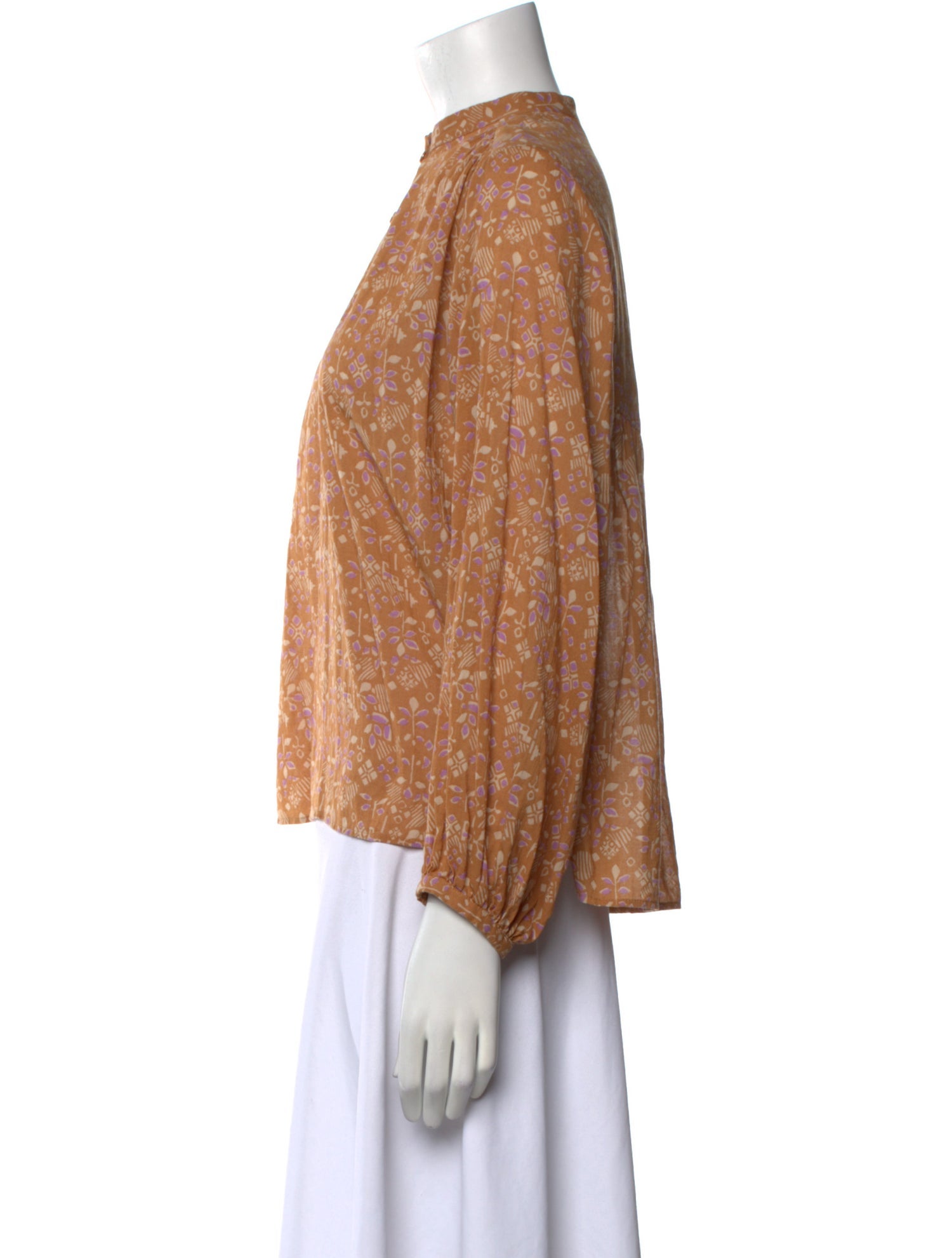 Vanessa Bruno Printed Mock Neck Blouse