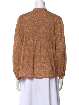 Vanessa Bruno Printed Mock Neck Blouse