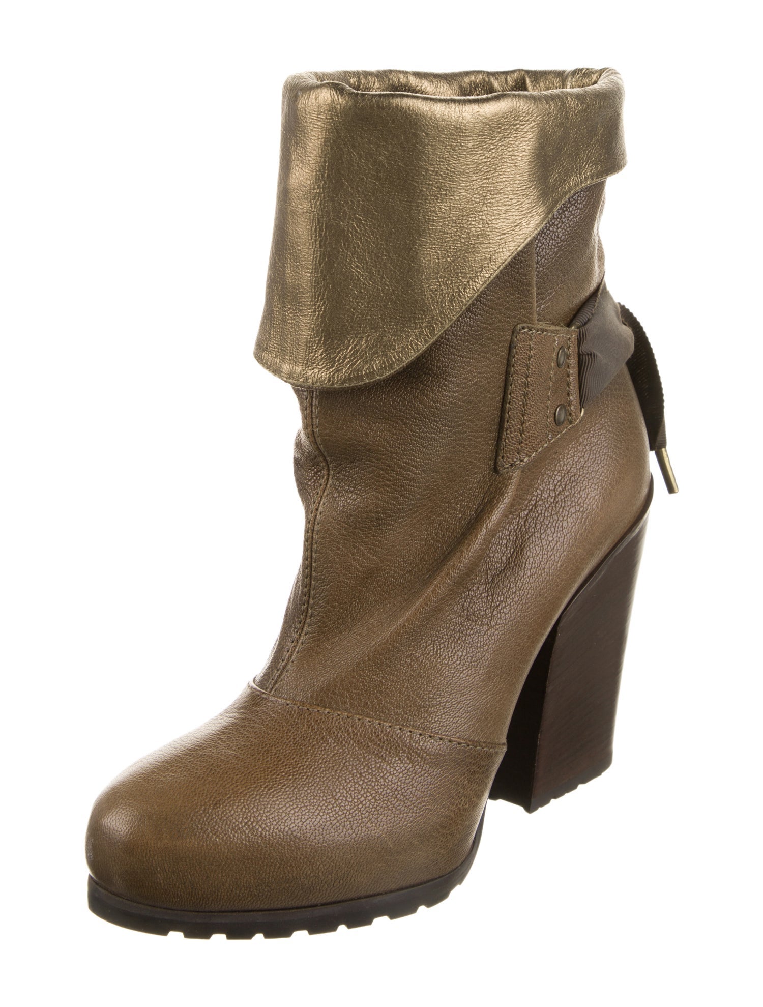 Vanessa Bruno Leather Colorblock Pattern Boots