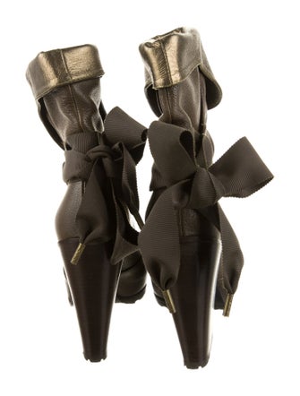 Vanessa Bruno Leather Colorblock Pattern Boots