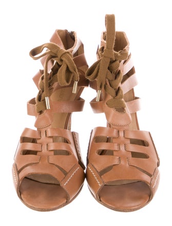 Vanessa Bruno Leather Gladiator Sandals