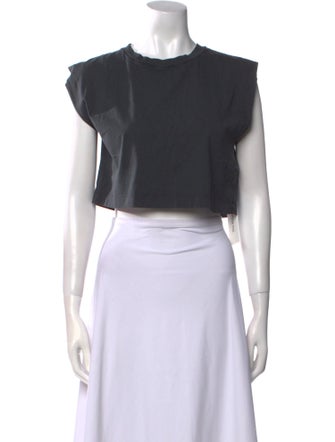 Vanessa Bruno Crew Neck Short Sleeve Crop Top