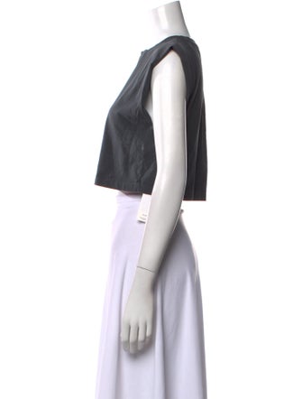 Vanessa Bruno Crew Neck Short Sleeve Crop Top