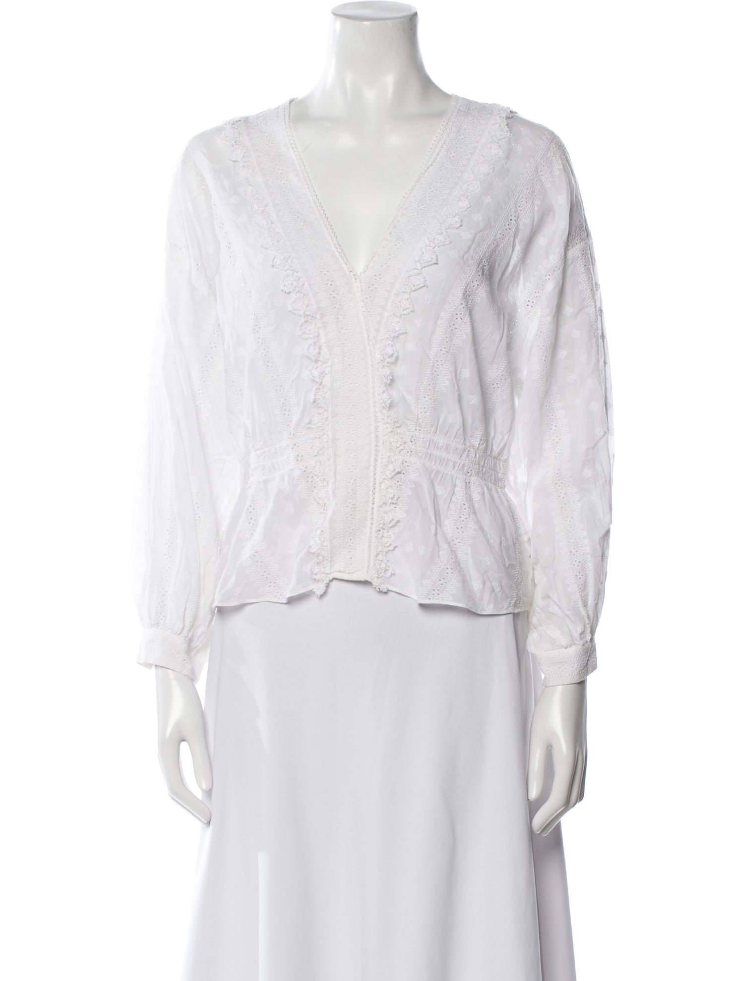 Vanessa Bruno V-Neck Three-Quarter Sleeve Blouse