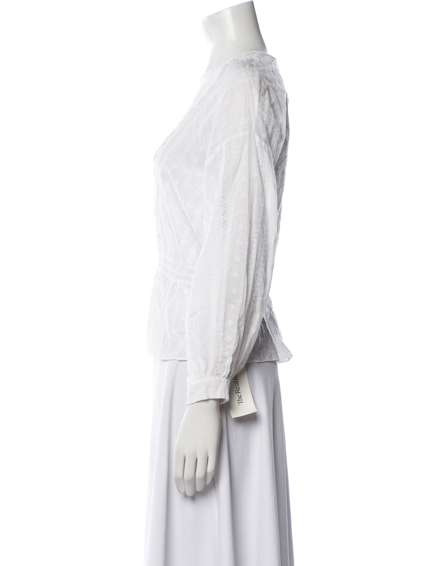 Vanessa Bruno V-Neck Three-Quarter Sleeve Blouse