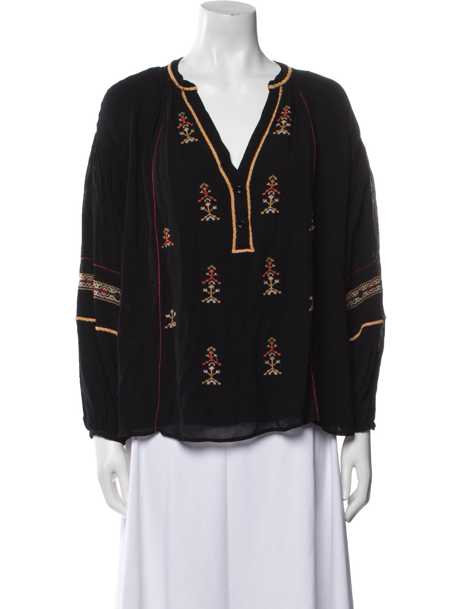 Vanessa Bruno Printed V-Neck Polo