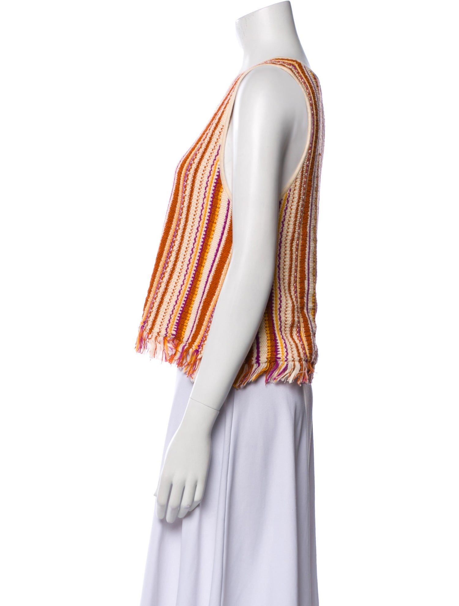 Vanessa Bruno Striped Scoop Neck Crop Top