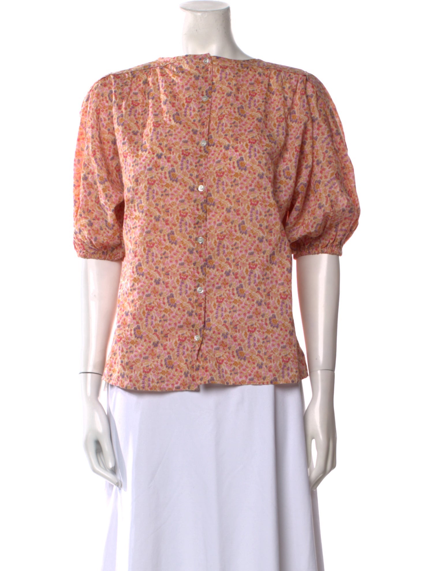 Vanessa Bruno Floral Print Bateau Neckline Blouse