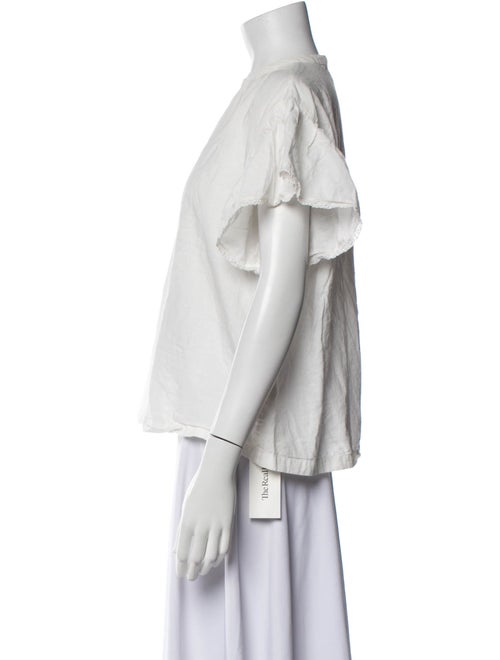 Vanessa Bruno Crew Neck Short Sleeve Button-Up Top