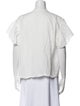 Vanessa Bruno Crew Neck Short Sleeve Button-Up Top