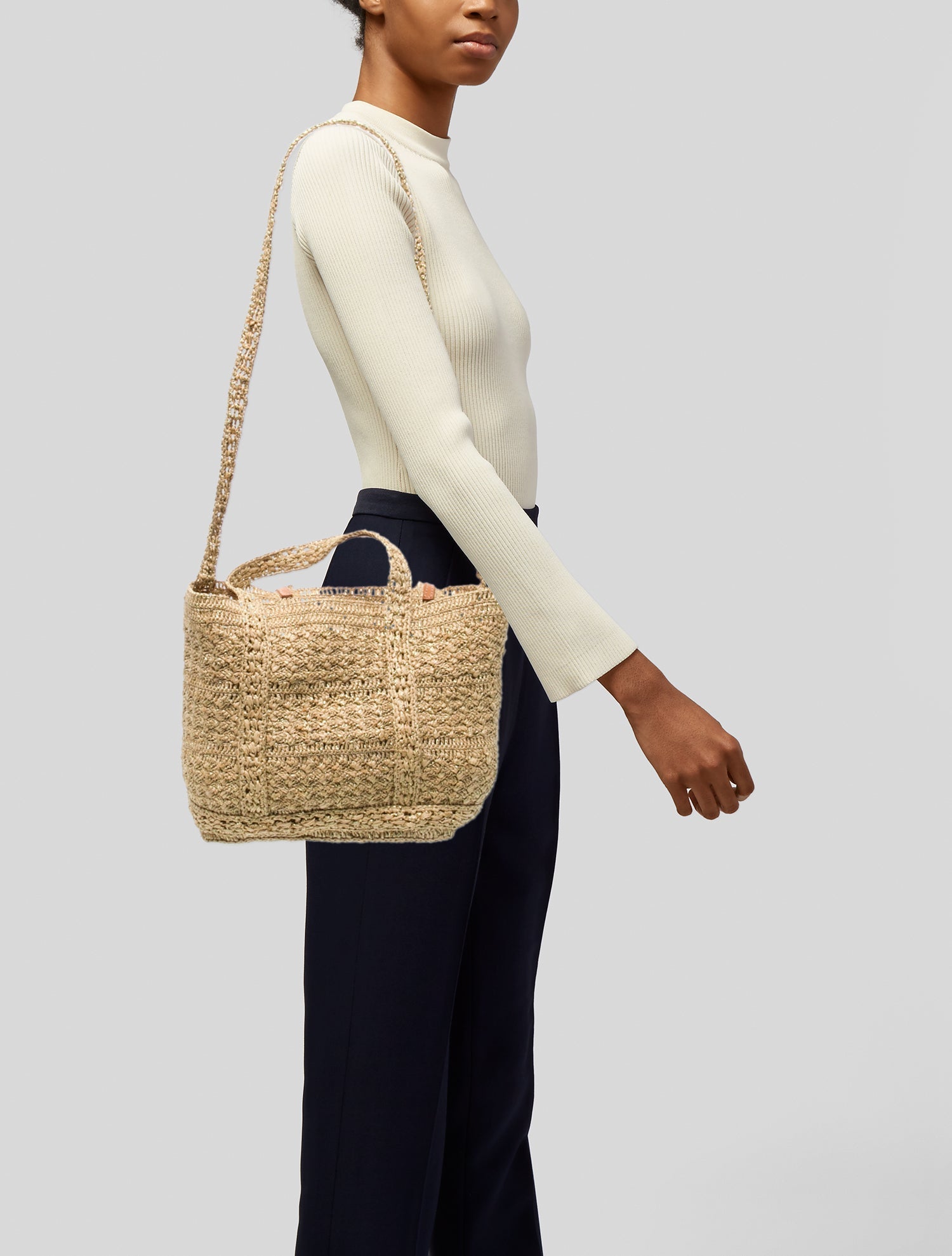 Vanessa Bruno Raffia Top Handle Bag